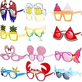 12 Pairs Luau Party Sunglasses Funny Summer Sunglass Hawaiian Sunglasses Tropical Beach Party Favors Photo Booth Props