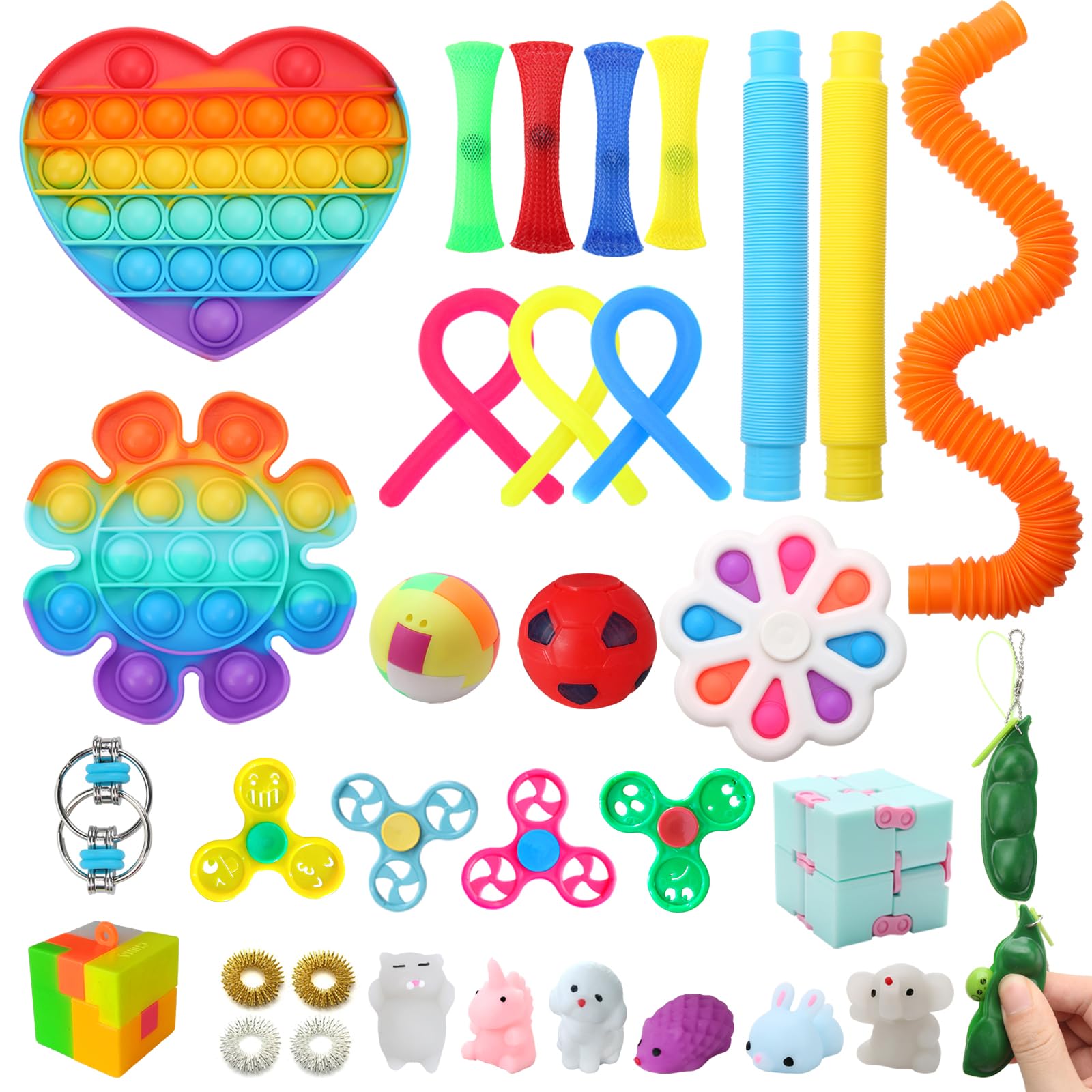 Fidget Simple Fidget Pack, 35pcs Fidget Toys Set with Popping Fidget Sensory Toys for Kids and Adults, Stress Relief Kit Gifts for Party Favors Classroom Prizes Easter Basket Stuffers Egg Fillers