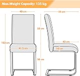 Yaheetech 6-Piece Faux Leather Dining Chairs High Back Black view 3