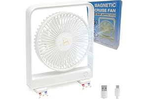 NORDMOOSE Magnetic Fan for Cruise Ship - Magnetically Sticks on Cabin Ceilings and Walls - Ultra Thin Yet Powerful 3-Gear, Portable & Cabin Approved, Rechargeable Battery - The Original Portable Cruise Fan 2025