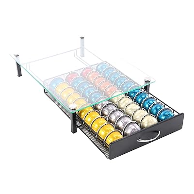 Buy Coffee Pod Holder Storage Rack Capsules Capacity Drawer For Nespresso Vertuoline 40 Pods Glass Drawer Online In Nigeria B07jjsnjqb
