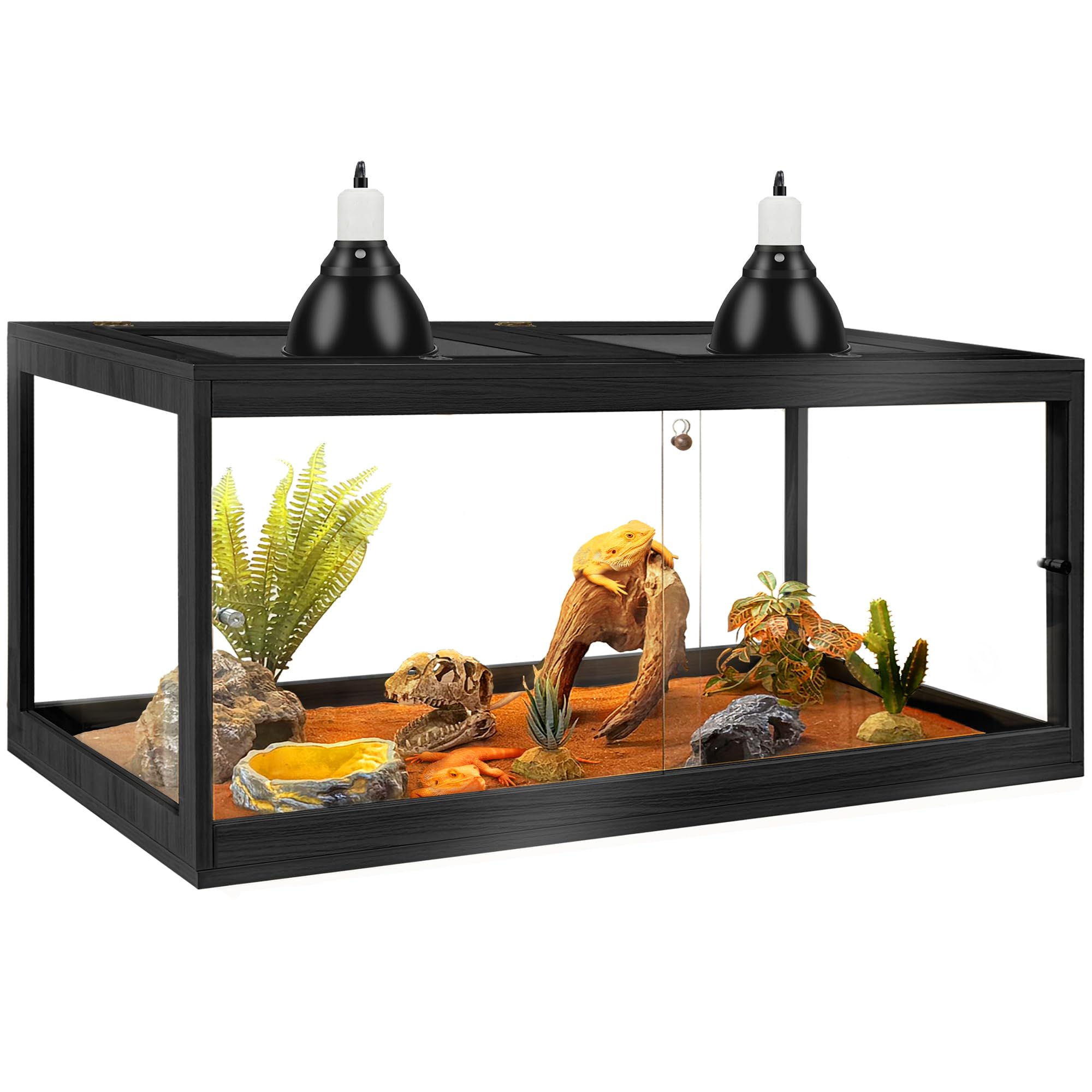 Photo 1 of PROLEE Bearded Dragon Tank,81 Gallon Tempered Glass Reptile Tank with Mesh Roof and Front Sliding Door, Anti-Scratch Lizard Tank