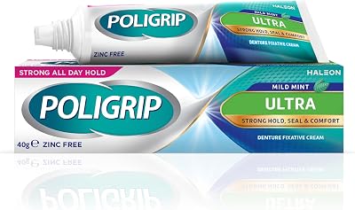 Poligrip Ultra Denture Adhesive Cream 40g Mint Strong All Day Hold