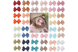 CÉLLOT Hair Clips for Girls - 42PCS Fully Lined Hair Bows Alligator Clips for Toddlers, Infants, Kids, 21 Color Pairs