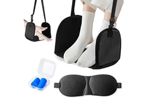 FHZRLP Airplane Foot Rest,Footrest for Airplane Travel,Adjustable Memory Foam Foot Sling for Air Travel,Portable Feet Hammock for Plane Travel,Office Leg Rest for Adults, Travel Essentials for Long Flight