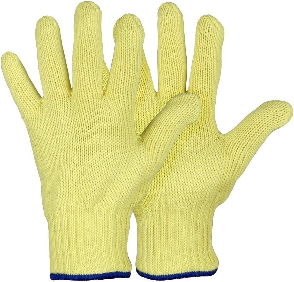PARA4HEAT Heat Protection Gloves Oven Stove Woodburner Log Fire BBQ 250°C, Yellow, 8 (M)