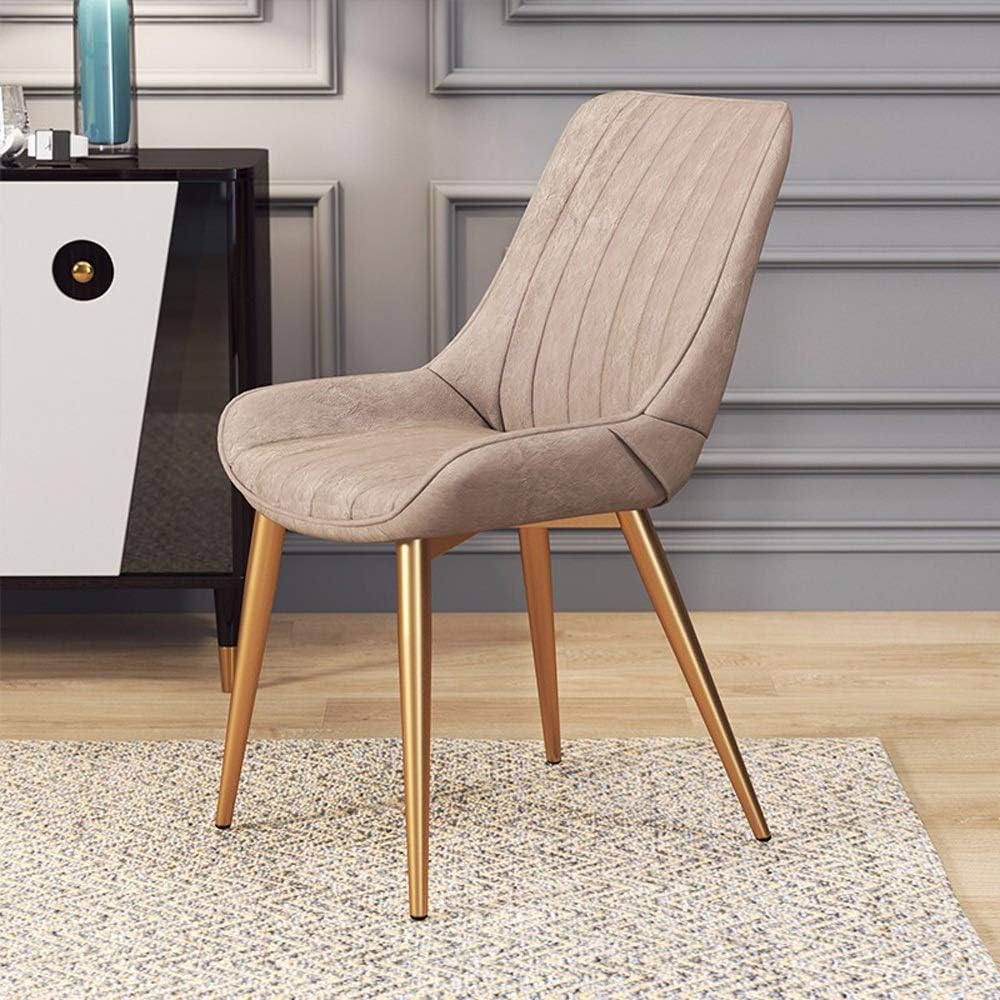 Chendaorong Sillas de Comedor Silla de Cuero café nórdica Moderna