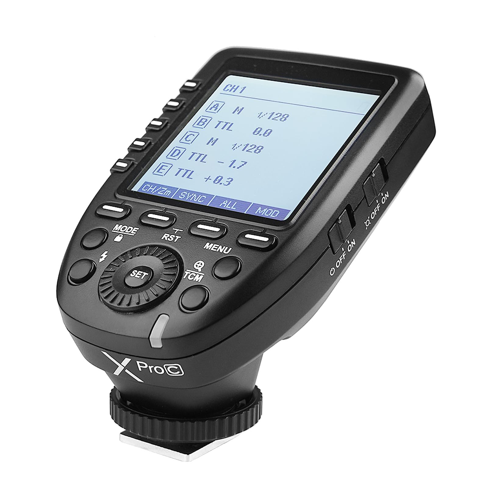 Godox Xpro-C TTL Wireless Flash Trigger,2.4G wireless HSS 1/8000s TTL Convert-Manual TCM Function Large LCD Screen Flash Transmitter for Canon Camera