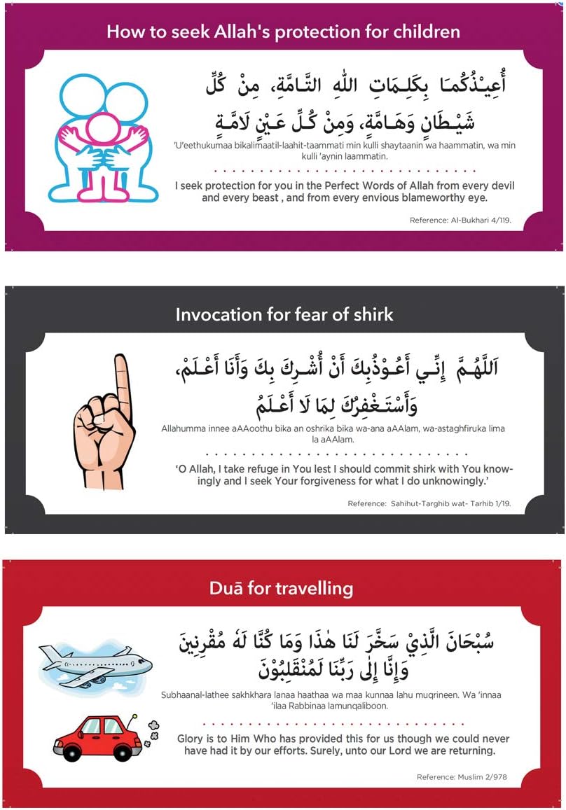 Foryo 19 PCS DIY Removable Muslim Family Dua Sticker Decal Wall Mural Islamic Arabic Quotes Letters Wall Sticker for Bedroom Home Decoration (Mix Color) - Image 3