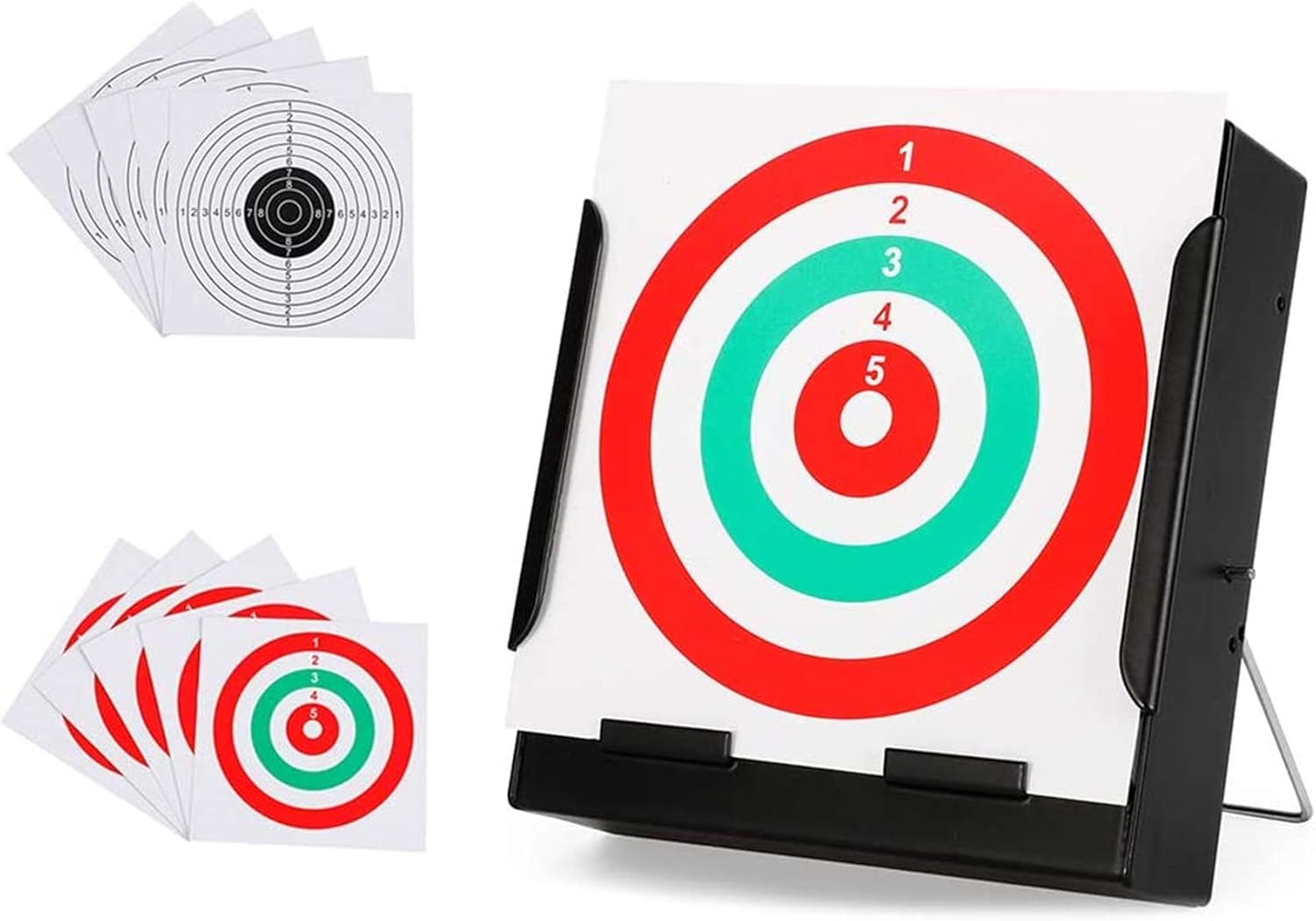 GearOZ Pellet Trap, BB Trap Target with Heavy Steel Metal and Wall-mounted Design, 10 Pcs Target Papers Included : Sports & Outdoors