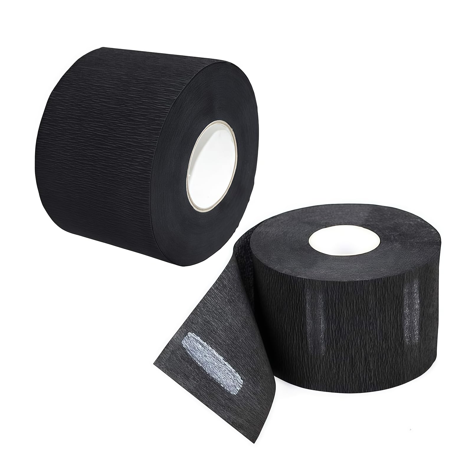 2 Roll Black Disposable Barber Paper Neck Strips Professional Neck Paper Waterproof Protector Stretchy Strips Cutting Accessories for Hair Cut Beauty Salon