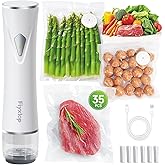 Fiyxlop Handheld Vacuum Sealer, Premium Vacuum Sealer for Food + 35 Reusable Sous Vide Bags, Powerful Vacuum Food Sealer for Kitchen, Home, BBQ, Travel