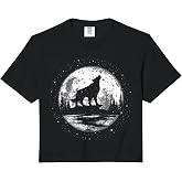 Howling Wolf for Men Women Kids Funny Animal, Wolf and Moon Comfort Colors Crop Top