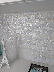 Art3d Mother of Pearl Shell Mini Square Seamless