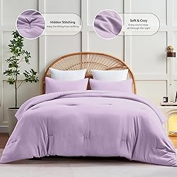 CozyLux Lavender Purple Comforter Set King Size, 3