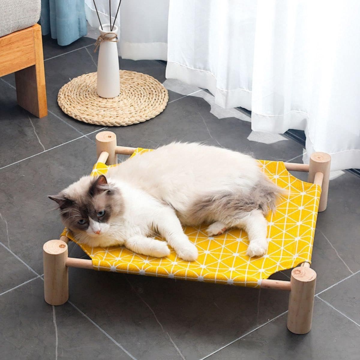 plmm Summer Small Dogs Raised Detachable Elevated Breathable Pet House Hammock Cat Bed Cat Sofa Machine Washable(H): Home & Kitchen