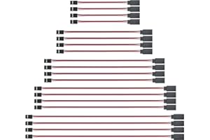 GOPAYIA 3-Pin RC Extension Cable Extension Cord Male to Famale Lead Extending Wire Set for Servo RC Planes Aircrafts and Cars System 5 Sizes 20PCS