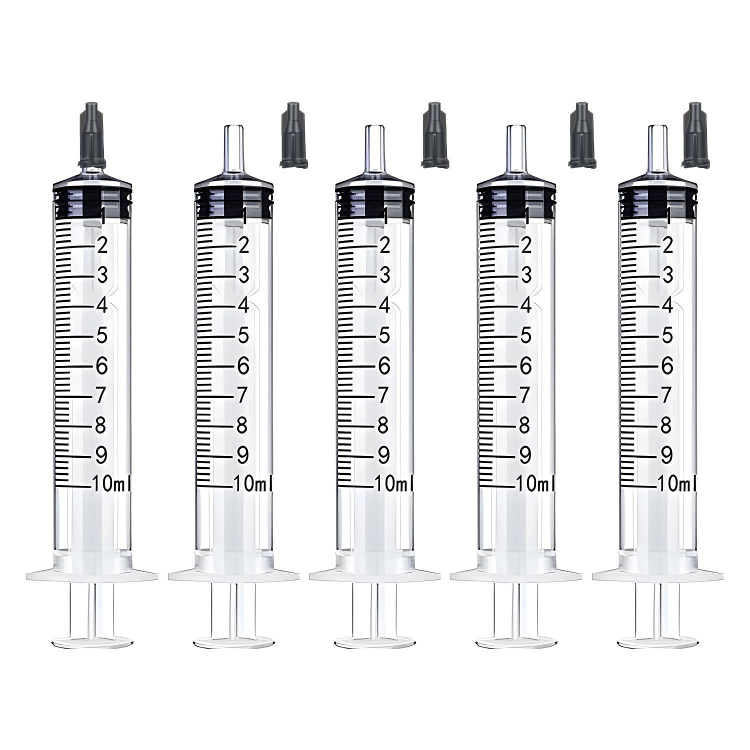 Photo 1 of 10ml Syringe with Measurement for Scientific Labs, Feeding Pets, Refilling and Measuring Liquids,Dispensing,with Cap (5PCS, 10ml)