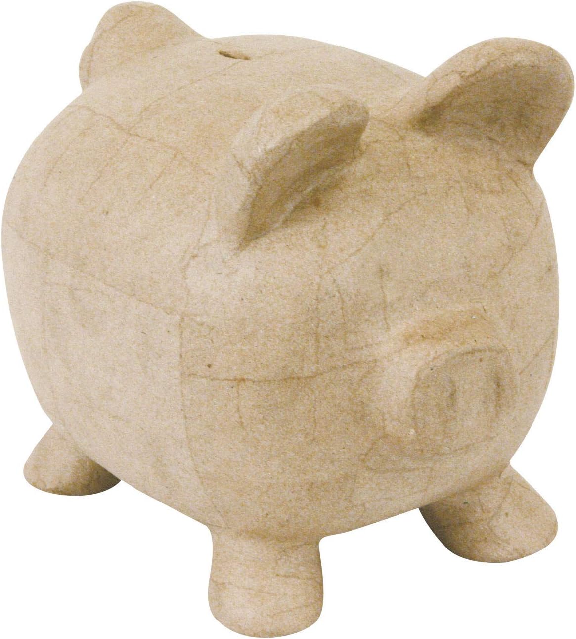 décopatch Medium Piggy Bank Mache, Brown, 26x19.5x22.5cm