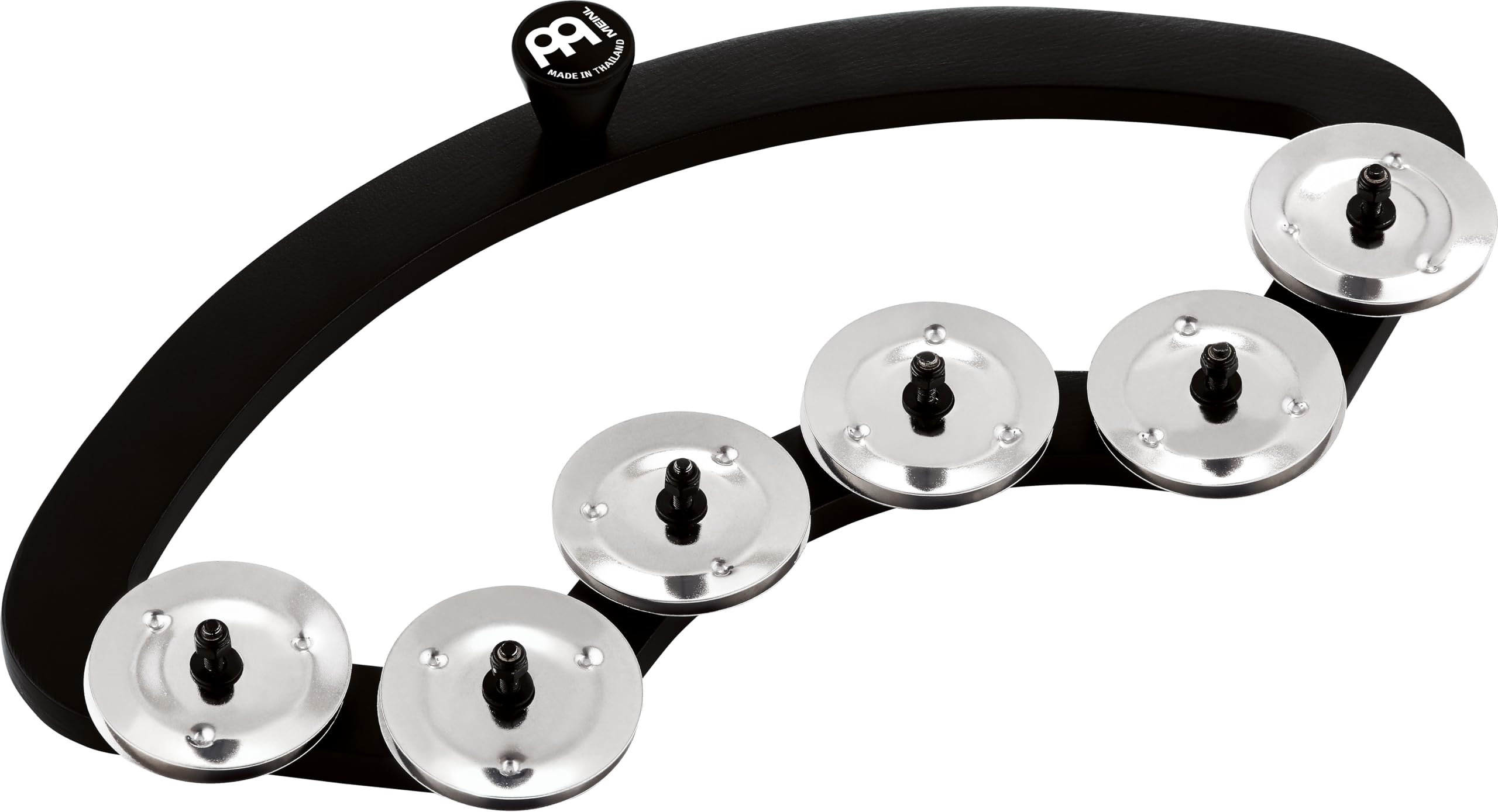 Meinl Percussion Backbeat Tambourine Add-On - Tambourine Accessory for Drums with a 12 to 13-inch Diameter - MDF / Steel, Black / Silver (BBTA2-BK)