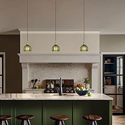 Shenmoyl Mini Pendant Light with Green Tulip Glass