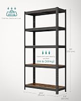 SONGMICS 2-Tier Shelving Units 30x75x150 cm Rustic Brown Black GLR030B02 view 7