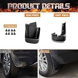 Xotic Tech 4PCS Front & Rear Mud Flap Splash Guards