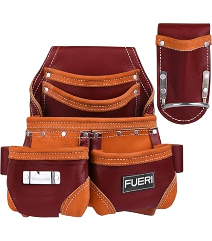 Trousse à Outils Professionnelle à 4 Poches Pour électricien | Cuir De Haute Qualité De Qualité Supérieure, Organiseur Riveté, Pochette à Outils De