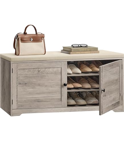 Amazon.com: ZXOXZ Storage Bench with 2 Adjustable Shelves