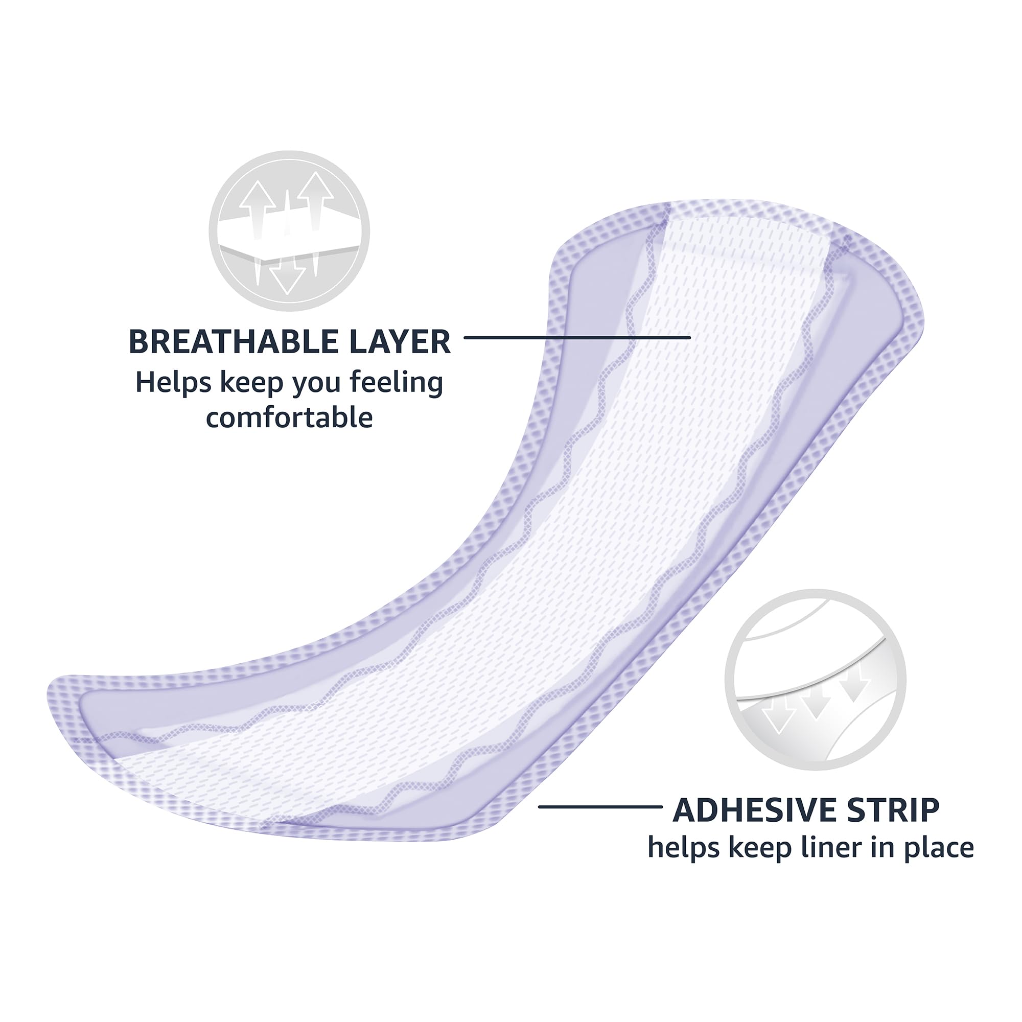 Amazon Basics Daily Pantiliner, Regular Length, Pads for Women, Unscented, 50 Count (Previously Solimo)