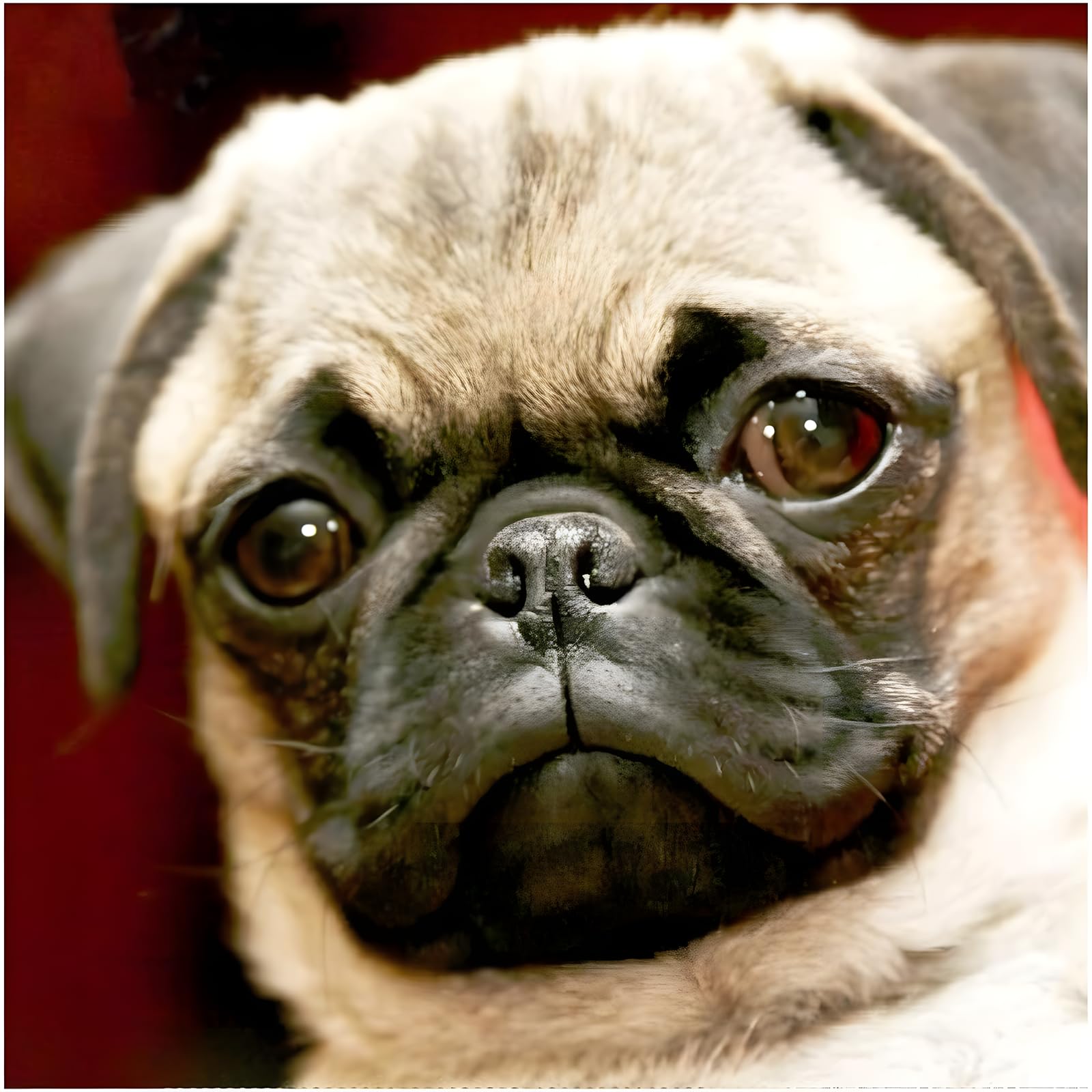 MXJSUA 5D Diamond Painting Full Round Drill Kits Diamond Painting Arts Kits for Adults, Gem Arts Painting Kits, 5D Pug Diamond Art Kits Adults Diamond Picture Art Craft for Home Decor 30x30cm Pug Dog