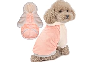 FabriCastle Dog Hoodie Sweater for Small Dogs Boy and Girl, Small Dog Clothes XS XXS Puppy Sweatshirt, Pet Outfit, Cat Clothing Super Soft Warm Snap On Closure (Peach-Cream, XX-Small)