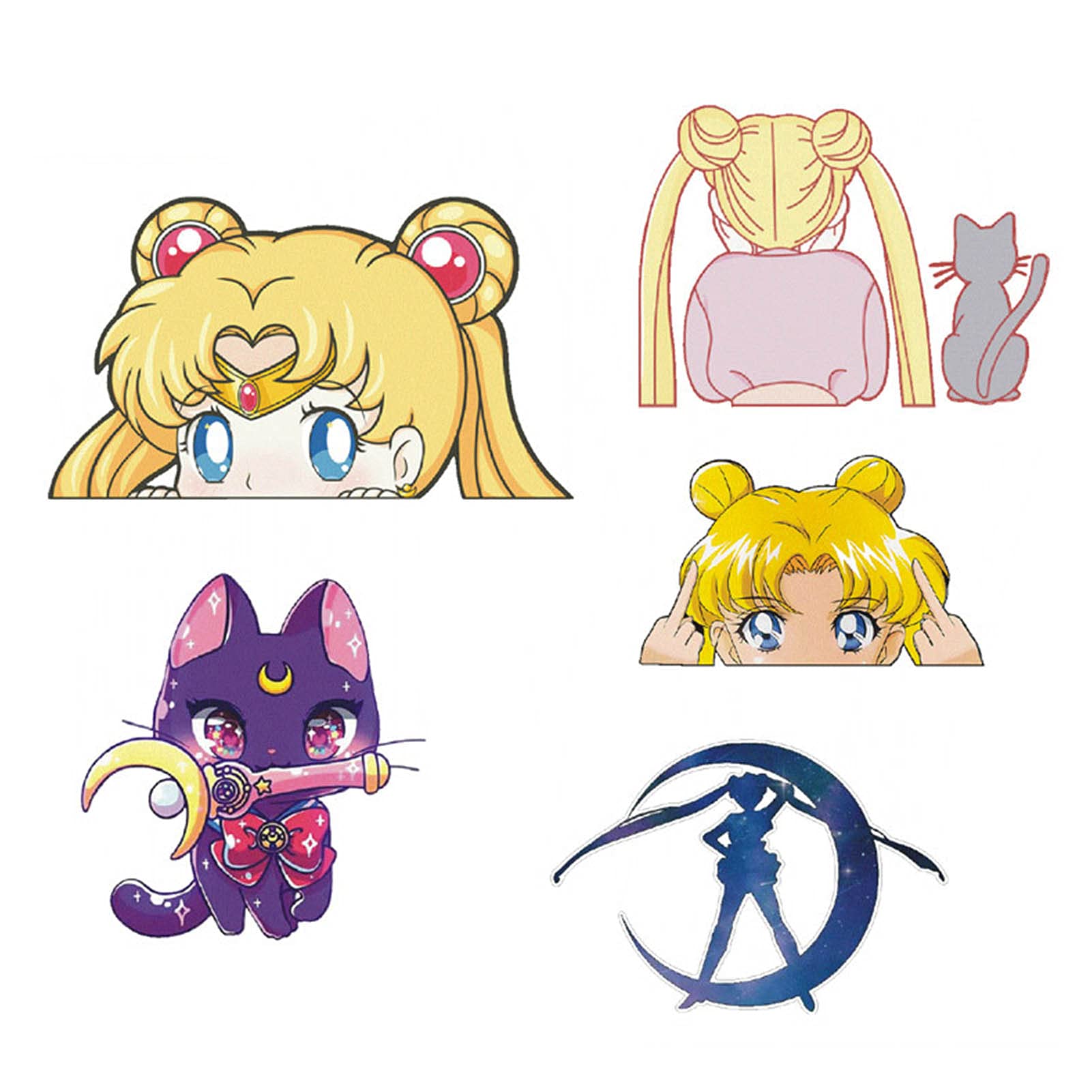 ALTcompluser Anime Autoaufkleber Sailor Moon Car Sticker Auto Fenster Tuning Vinyl Aufkleber(Tsukino 14x9 cm)