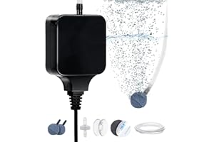 Clscea Aquarium Mini Air Aerator Pump for 1-15 Gallon Fish Tank Super Quiet 1.5 Watts