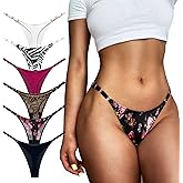 Meshal Sexy G-string Thongs for Women Cotton Panties T Back Underpants 5Pack Hipster