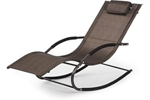 mansion home Lounge Chair, Outdoor Chaise Lounge with Detachable Pillow for Patio, Lawn, Pool, Outdoor Lounge Chairs, Brown