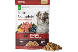 ULTIMATE PET NUTRITION Nutra Complete, 100% Freeze Dried Veterinarian Formulated Raw Dog Food with Antioxidants Prebiotics an