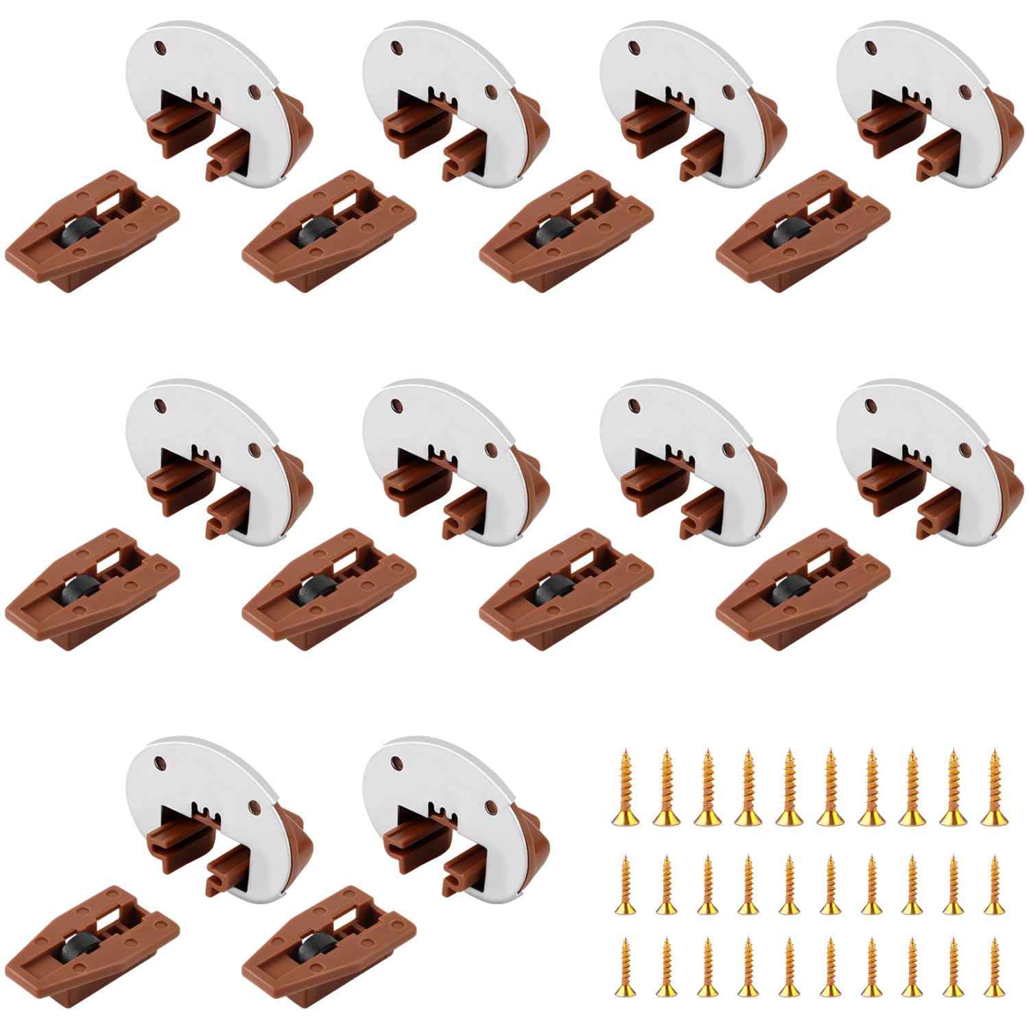 Photo 1 of 10 Sets Drawer Guide Kit, Track Slides Guides for Kenlin Rite-Trak II, Vaughan Bassett, Legacy, Dresser Drawer Replacement Parts Repair Kit, with Metal Backing and Roller