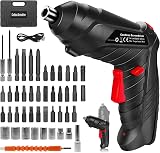 MQUPIN 49 in 1 Electric Drill Screwdriver Cordless Set with LED Light