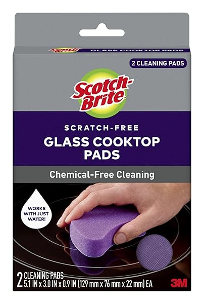 SCOTCH-BRITE™ GLASS COOKTOP PADS , 5.1INX3.0 IN X0.9...