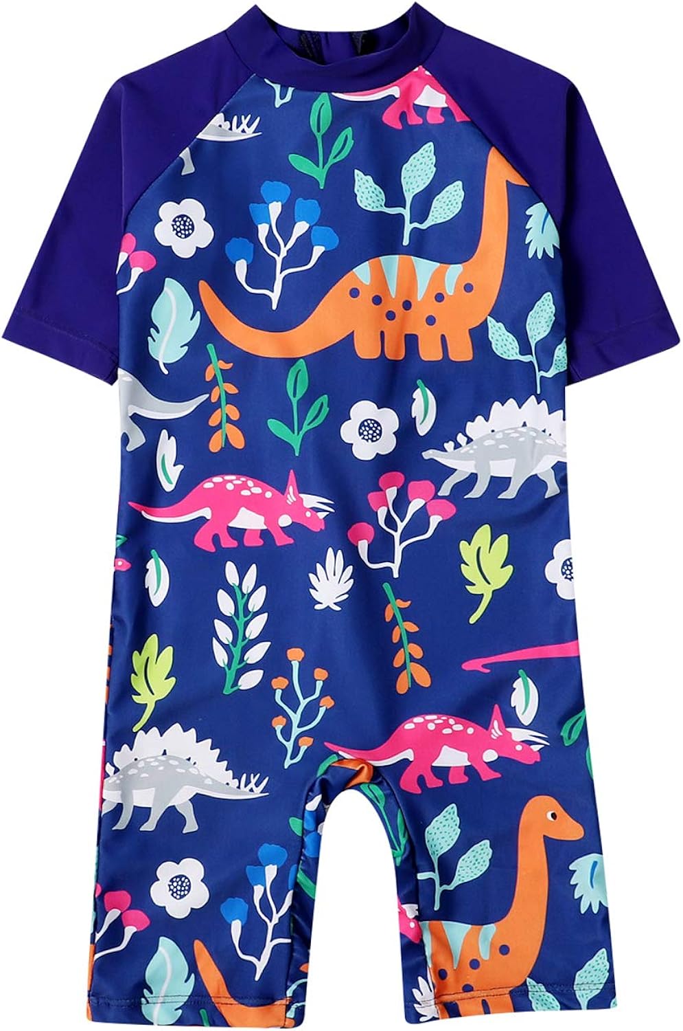 Toddler Boy Short Sleeve Dinosaur Swimsuit Set One Piece SwimwearRush Gard with
