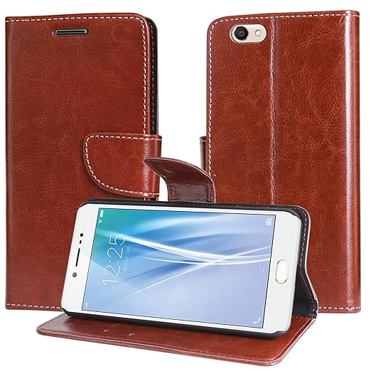 Coverage Vintage Leather Flip Cover for Vivo Y53/ Y53i Amazon.in