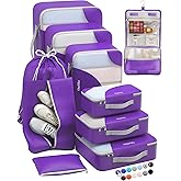 ALL INCLUDED 10 Set Durable Packing Cubes for Suitcases,OlarHike Essentials for Travel, UPGRADED Anti-Tear Stitching, NEW Improved Luggage Packing Organizers for Travel Accessories (Purple)
