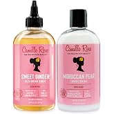 Camille Rose Shampoo and Conditioner Set &ndash; Sweet Ginger Cleansing Rinse + Moroccan Pear Conditioning Custard for Dry, Damaged Hair Repair, Frizz Control, Scalp Care, 12 Oz Ea