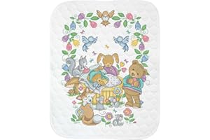 Herrschners Woodland Welcome Baby Quilt Stamped Cross-Stitch Kit