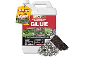 Vivlly Mulch & Bark, Stone, Gravel, Small Pebble Binder Glue! – 169 oz - 5ltrs - 1.32 Gallon - Fast-Dry Ready to Use Resin for Spray - Strong Landscape Maintenance - High Strength Stabilizer Lock