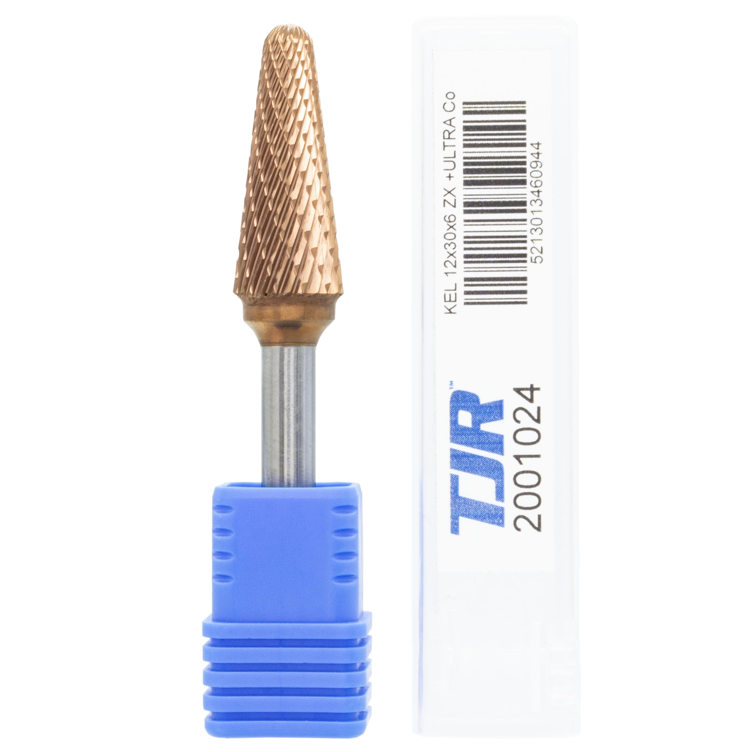 Carbide Burr with coating ULTRA Co, 12mm (metric) diameter with 6mm metric shank, KEL 1230.06 cut ZX (special with chip breaker) TJR