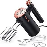 BAIGELONG Hand Mixer Electric, 500W Ultra Power Handheld Mixer with Continuously Variable Speed Control, 5 Stainless Steel Ac