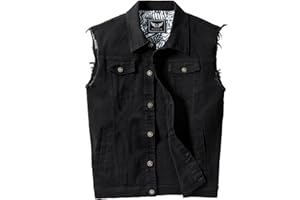 RongYue Denim Vest Jacket for Men Fashion Stretchy Trucker Sleeveless Jean Outerwear