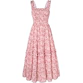 SCARLET DARKNESS Floral Dress for Women 2026 Flowy Sundress Smocked Cottagecore Dresses